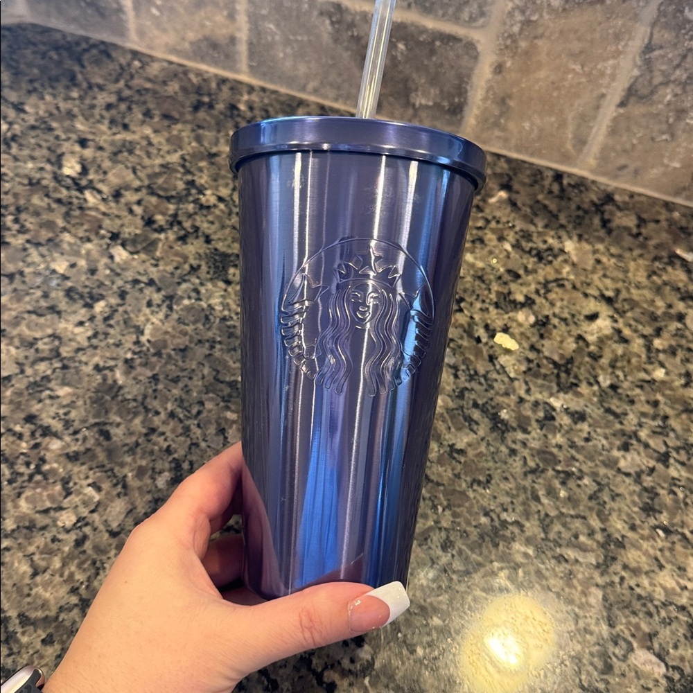Starbucks Shiny Purple Tumbler with Straw